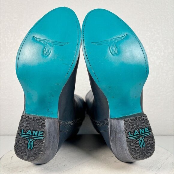 Lane Everyday Emma Womens Cowboy Boots 7.5 Blue Western Cowgilr Mid Calf Tall - Picture 8 of 10